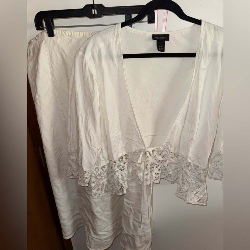 Lane Bryant Cream Lace linen set